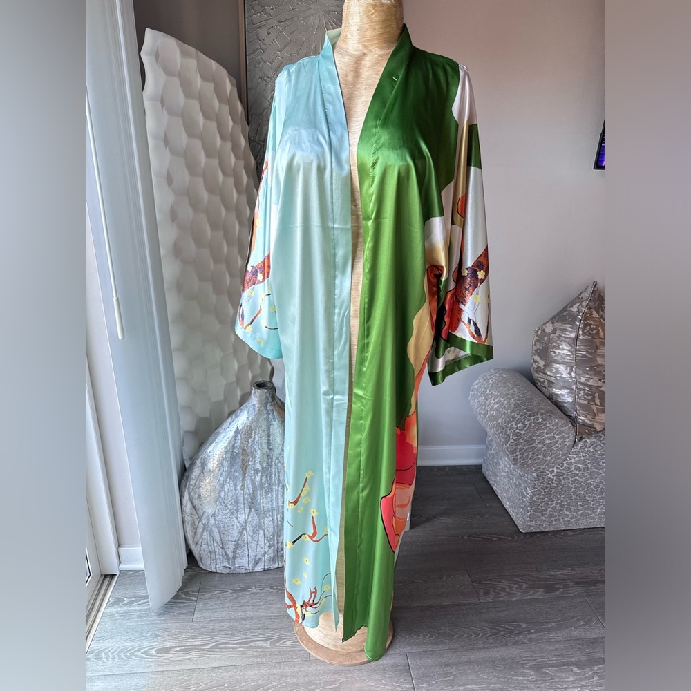 Kimono/Cardigan for Women. Lightweight satin open front
